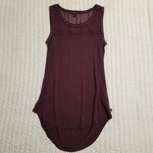 Rock & Republic Sheer Neckline Studded Tank (XS)